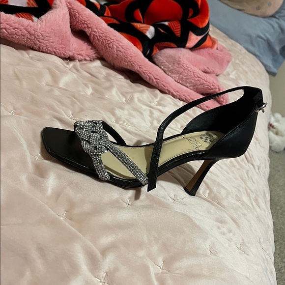 Vince Camuto Black Heels with Silver Accents - Picture 1 of 3